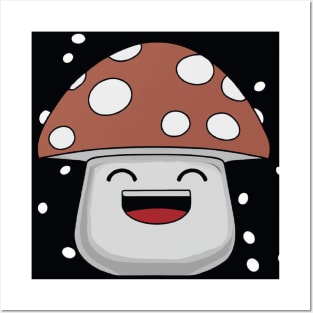 Happy mushroom Posters and Art